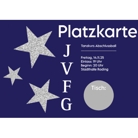 Tanzkursabschlussball 1 - Freitag 14.11.25 - Platzkarte
