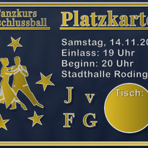 Tanzkurs-Abschlussball JvFG (Samstag, 14.11.2026) - Platzkarte