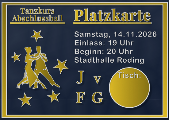 Tanzkurs-Abschlussball JvFG (Samstag, 14.11.2026) - Platzkarte